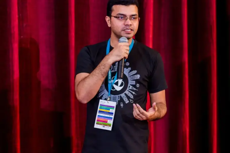 On stage, WordCamp